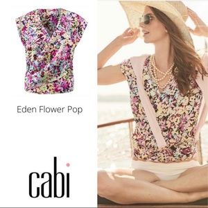 Cabi Sun Kissed Eden Flower pop blouse Top size Medium